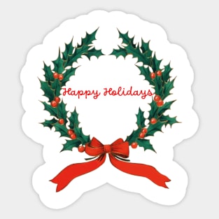 Happy Holidays Wreath Sticker